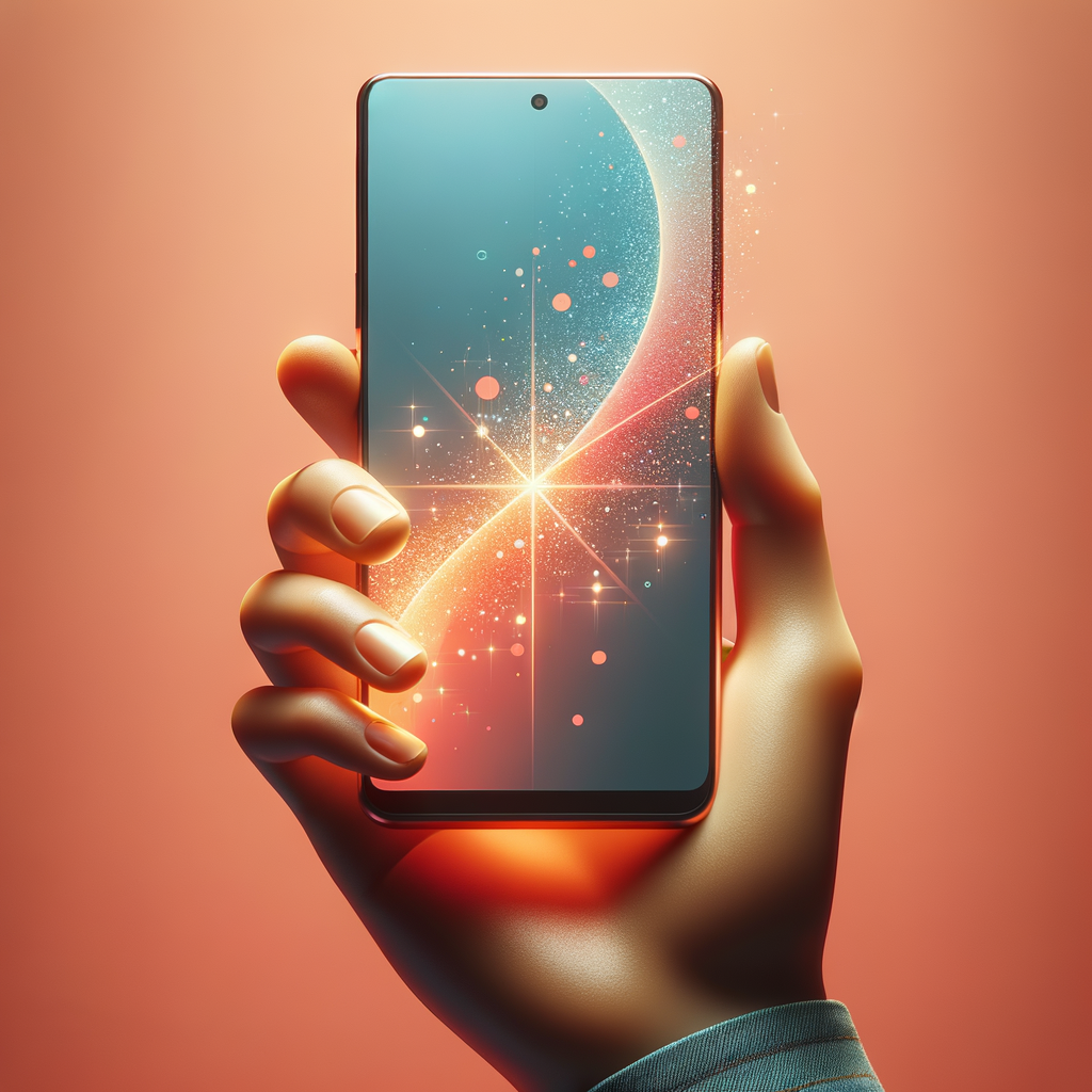 Phone with abstract update sparkle