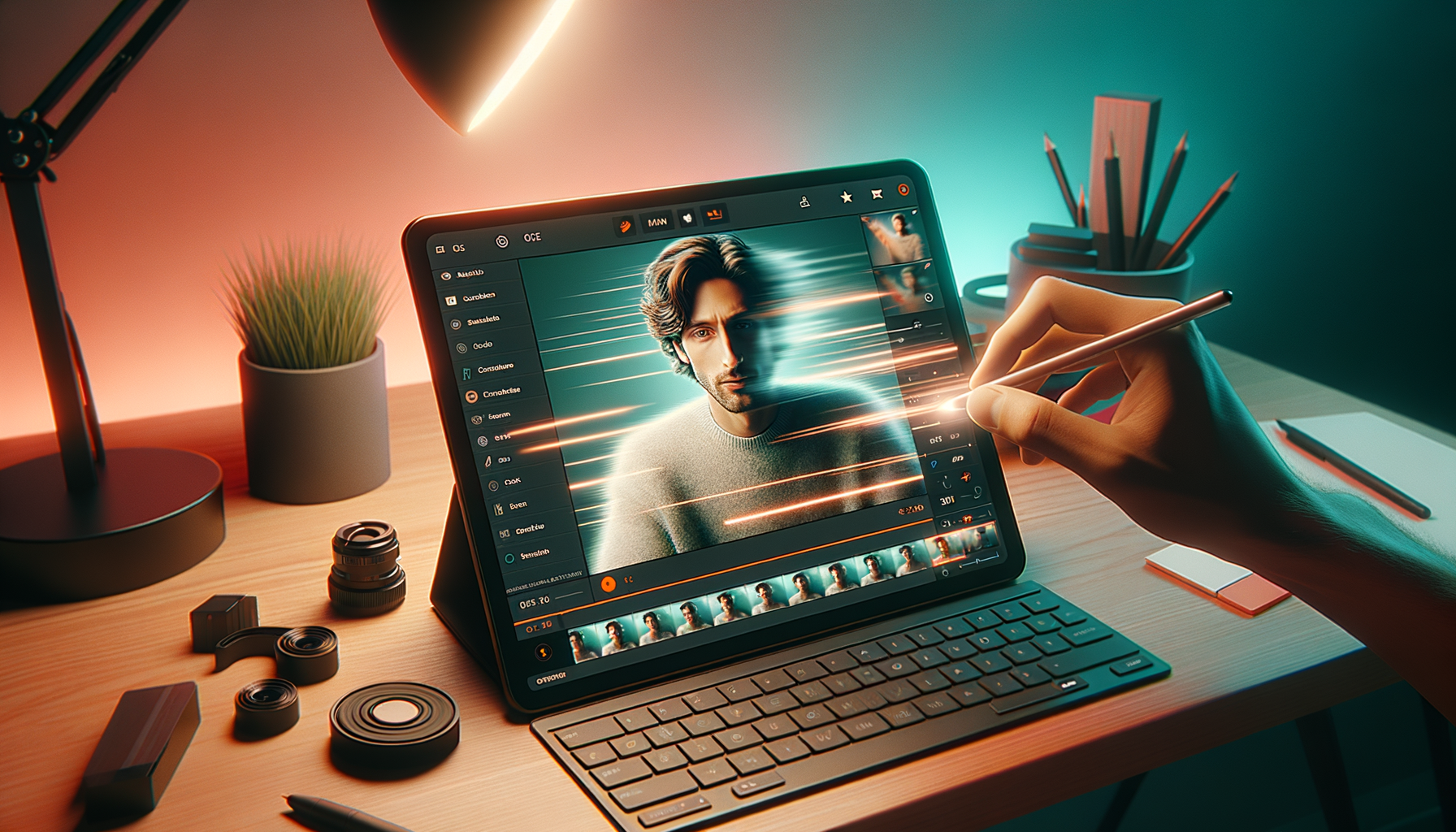 Creator editing a short video with face swap tools